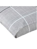 Jogo cama lençol celi king micropercal estampado 200 fios 3 peças xadrez grid cinza