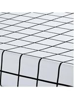 Jogo cama lençol brooklyn queen quadriculado micropercal 200 fios 3 peças - preto