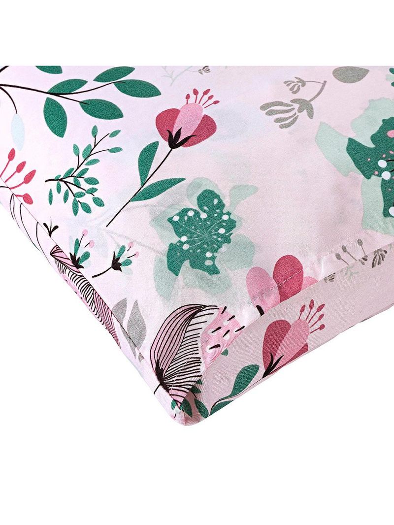 Jogo cama lençol celi queen micropercal estampado 200 fios 4 peças bothanica floral rosa