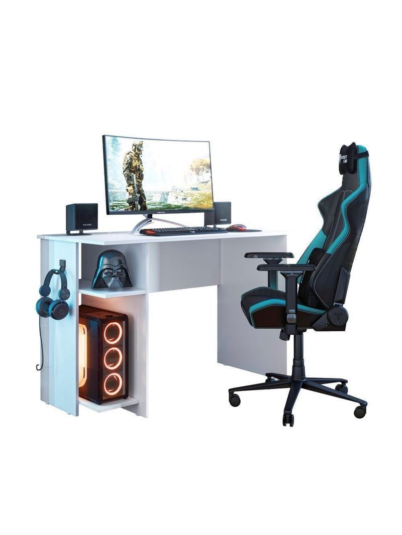 Mesa P/ Escritório E Gamer Branco/branco (38755)