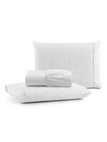 Jogo cama lençol bali king percal 180 fios 100% algodão ponto palito 3 peças - branco