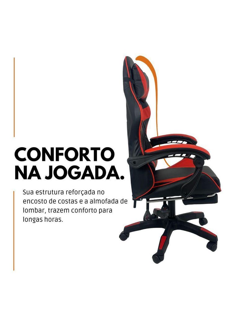 Cadeira Gamer Stillus Ergonômica Com Apoio Para Os Pés