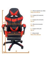 Cadeira Gamer Stillus Ergonômica Com Apoio Para Os Pés