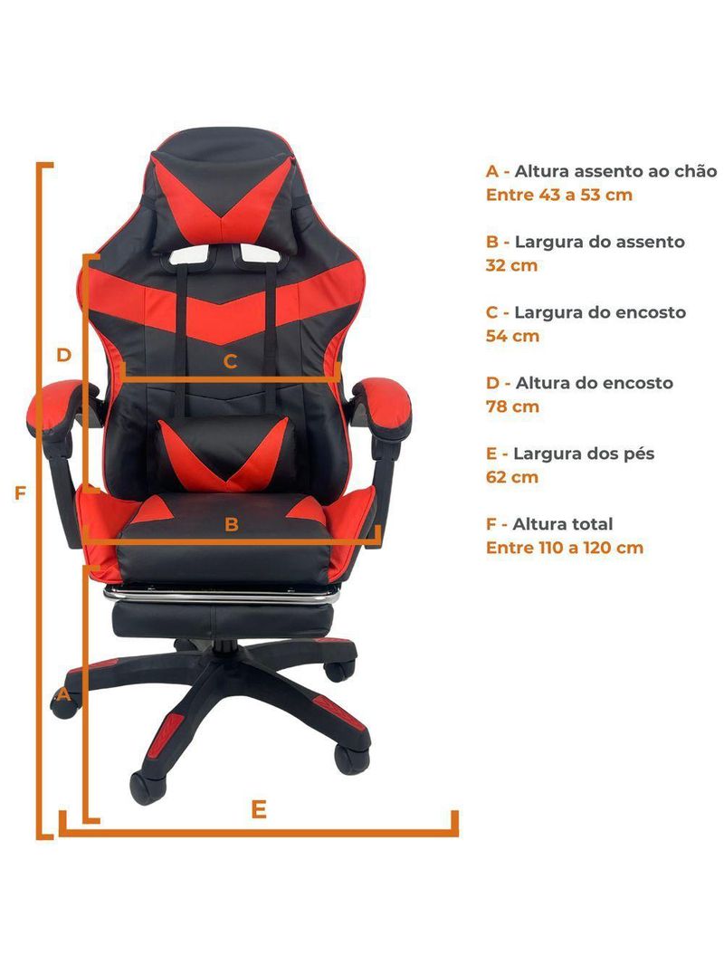 Cadeira Gamer Stillus Ergonômica Com Apoio Para Os Pés
