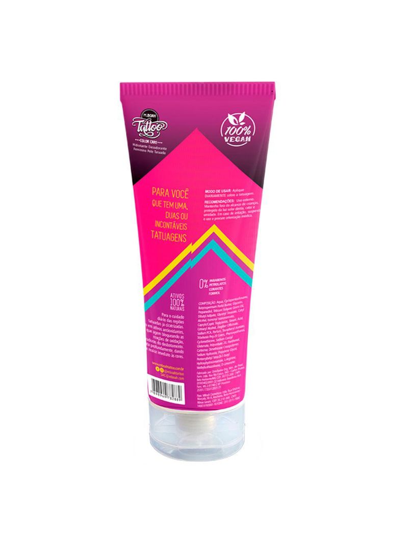 Hidratante para tatuagem mboah tattoo color care feminino