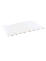 Tabua de corte em polietileno - canaleta - branca - 33 x 25