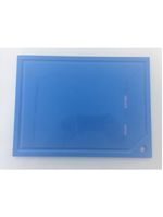 Tabua de corte em polietileno - azul - canaleta - 50 x 30