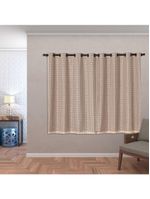 Cortina Blackout Pvc Com Tecido Voil Xadrez 2,00 M X 1,40 M - Avelã