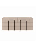 Sofá Na Caixa Modular 2 Lugares Linho Bege Maya Para Sala Bege