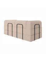 Sofá Na Caixa Modular 2 Lugares Linho Bege Maya Para Sala Bege