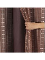 Cortina Blackout Pvc Com Tecido Voil Xadrez 2,80 M X 2,30 M - Marrom