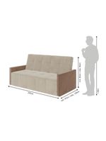 Sofá Cama 4 Lugares Paris Retrátil E Reclinável 2,10m Veludo Areia/marrom