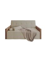 Sofá Cama 4 Lugares Paris Retrátil E Reclinável 2,10m Veludo Areia/marrom