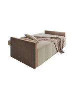 Sofá Cama 4 Lugares Paris Retrátil E Reclinável 2,10m Veludo Areia/marrom
