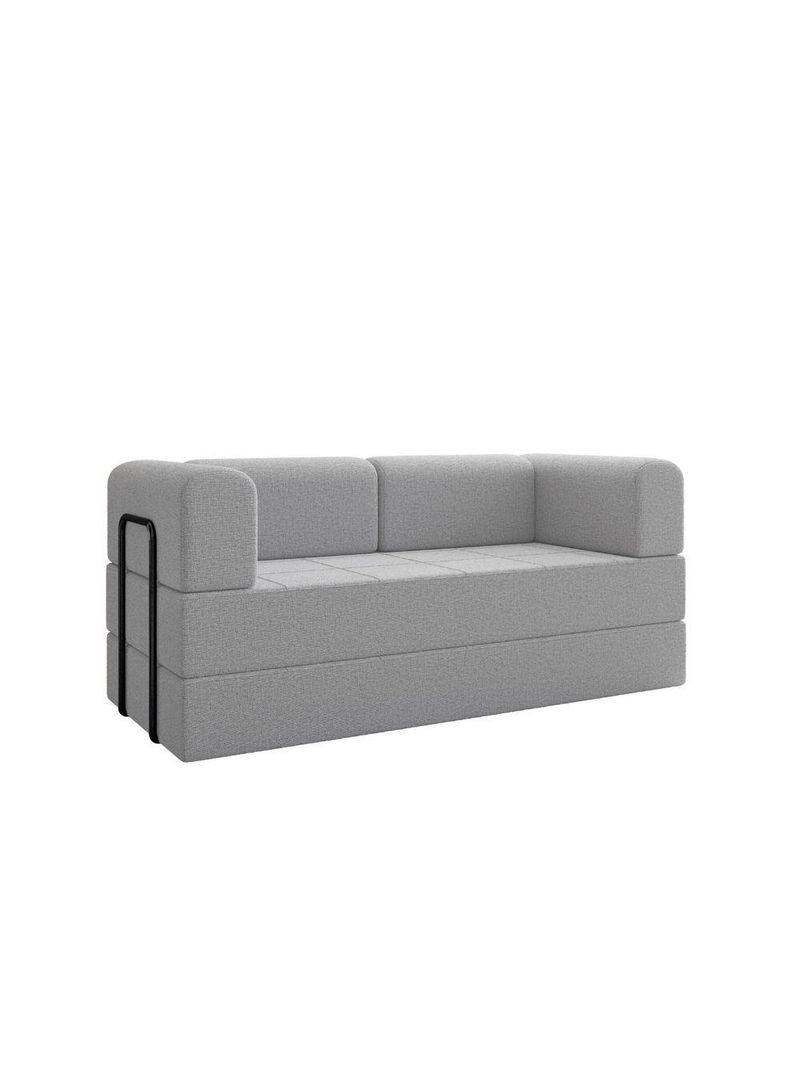 Sofá 2 Lugares Na Caixa Modular Linho Cinza