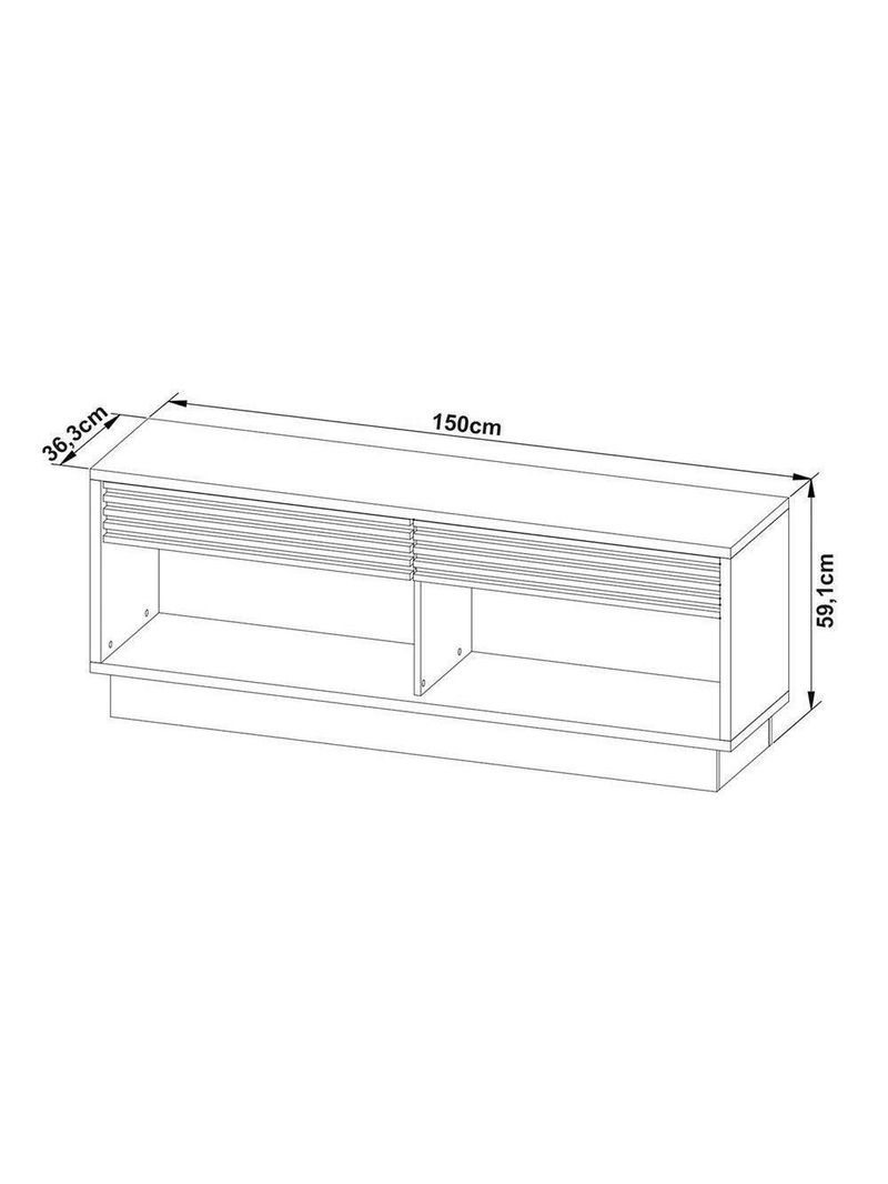 Rack Para Tv Ra2003 Até 42 Polegadas C/ 2 Gavetas E 2 Nichos Natural/off White - Tecno Mobili