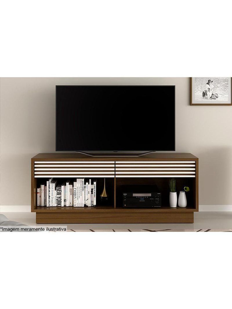 Rack Para Tv Ra2003 Até 42 Polegadas C/ 2 Gavetas E 2 Nichos Natural/off White - Tecno Mobili