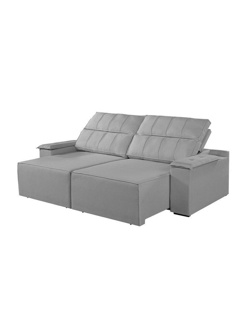 Sofá 3 Lugares Retrátil E Reclinável Martins M-182 Veludo Cinza