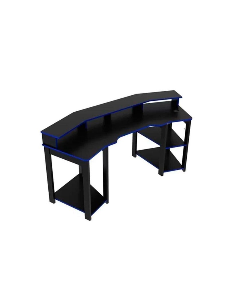 Mesa Computador Gamer ME4167 Preto/Azul - Tecno Mobili