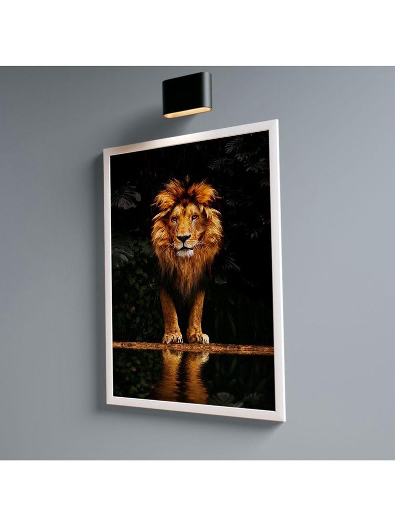 Quadro Leão Ouro Forest