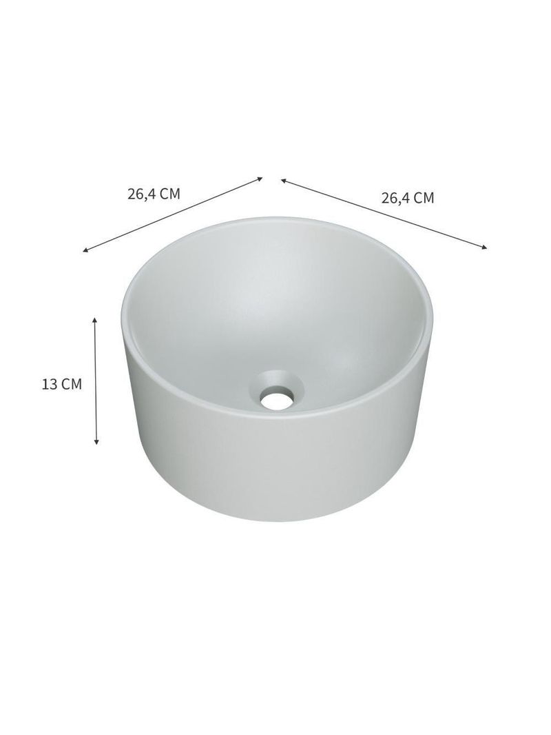 Cuba De Apoio Redonda Bl30w Cinza Matte Fosca Cinza Matte Fosco