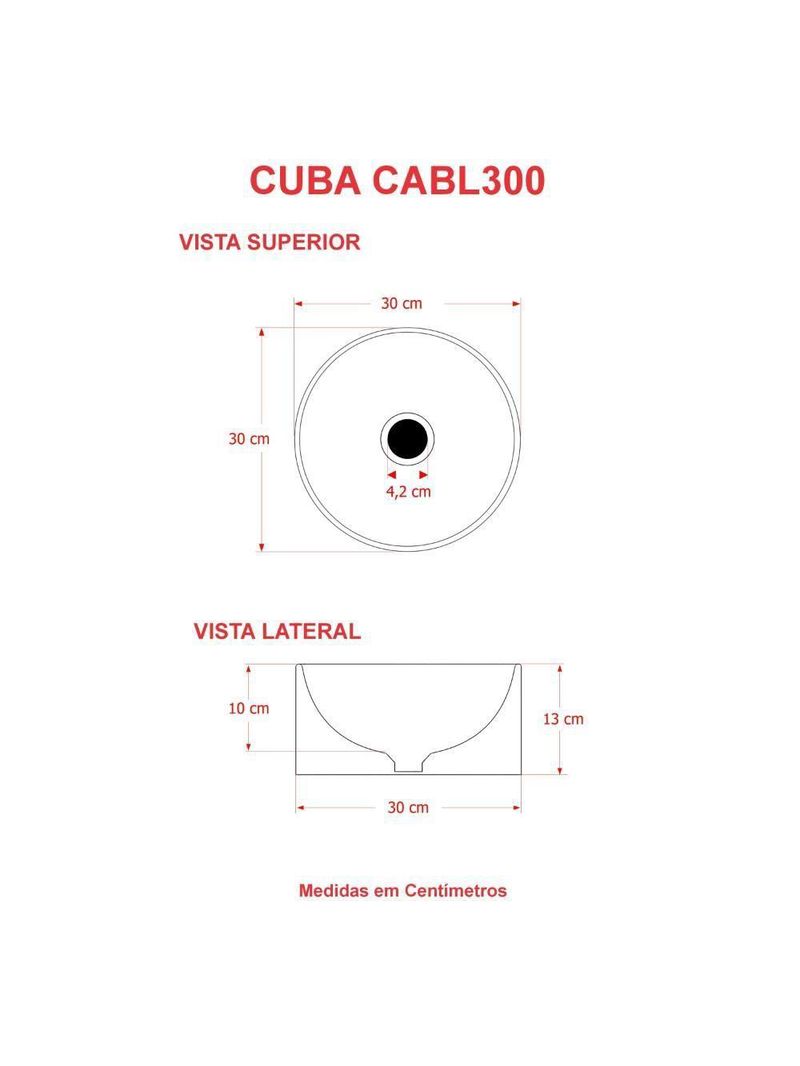 Cuba De Apoio Redonda Bl30w Cinza Matte Fosca Cinza Matte Fosco