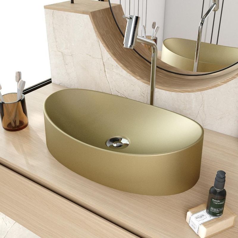 Cuba De Apoio Oval Canoa Bc47w Ouro Velho Matte Fosca Ouro Velho Matte Fosco