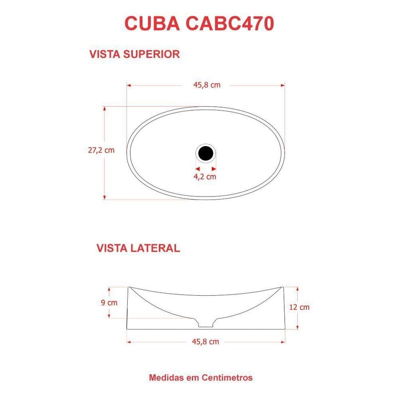 Cuba De Apoio Oval Canoa Bc47w Ouro Velho Matte Fosca Ouro Velho Matte Fosco