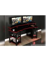 Mesa Computador Gamer ME4167 Preto/Vermelho - Tecno Mobili