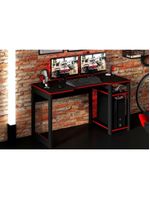 Mesa Computador Gamer  ME4152 Preto/Vermelho - Tecno Mobili