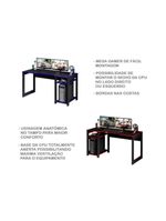 Mesa Computador Gamer  ME4152 Preto/Vermelho - Tecno Mobili