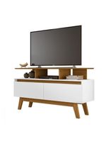 Rack Rubi De Até 50 Polegadas Cinamomo Com Branco Bechara Cinamomo Com Branco