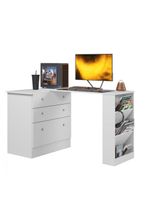 Cômoda Com Mesa Gamer Giratória Branco Qmovi Branco