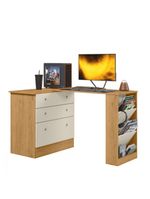 Cômoda Com Mesa Gamer Giratória Freijo Com Off White Qmovi