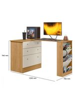 Cômoda Com Mesa Gamer Giratória Freijo Com Off White Qmovi