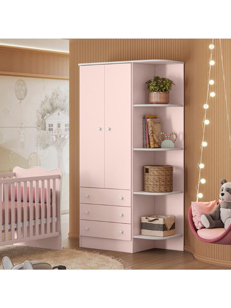 Jogo Completo Quarto De Bebê Arica Rosa Acetinado