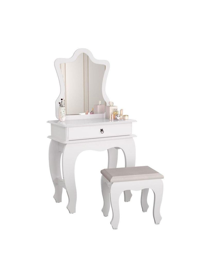 Penteadeira Com Banqueta Laila Luxo Infantil Branco