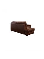 Sofá De Couro Canto Marrocos 2 Lugares Com Chaise Esquerda Conhaque Com Brilho - Mempra Design