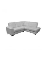 Sofá De Couro Canto Marrocos 2 Lugares Com Chaise Direita Branco Pigmentado - Mempra Design