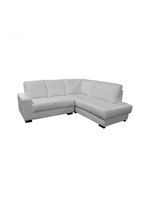 Sofá De Couro Canto Marrocos 2 Lugares Com Chaise Direita Branco Pigmentado - Mempra Design