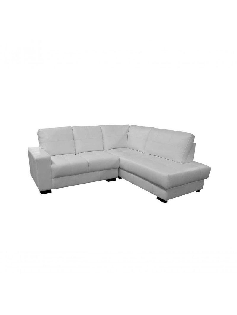 Sofá De Couro Canto Marrocos 2 Lugares Com Chaise Direita Branco Pigmentado - Mempra Design