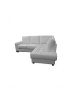 Sofá De Couro Canto Marrocos 2 Lugares Com Chaise Direita Branco Pigmentado - Mempra Design