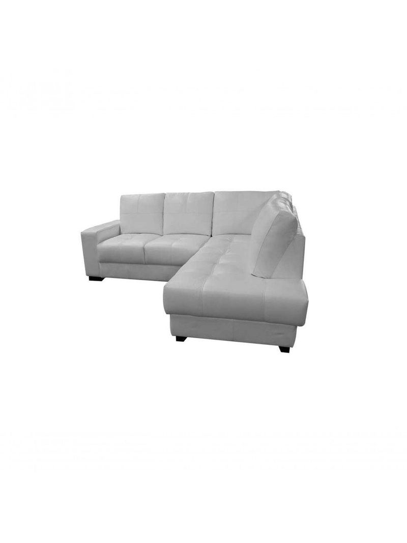 Sofá De Couro Canto Marrocos 2 Lugares Com Chaise Direita Branco Pigmentado - Mempra Design