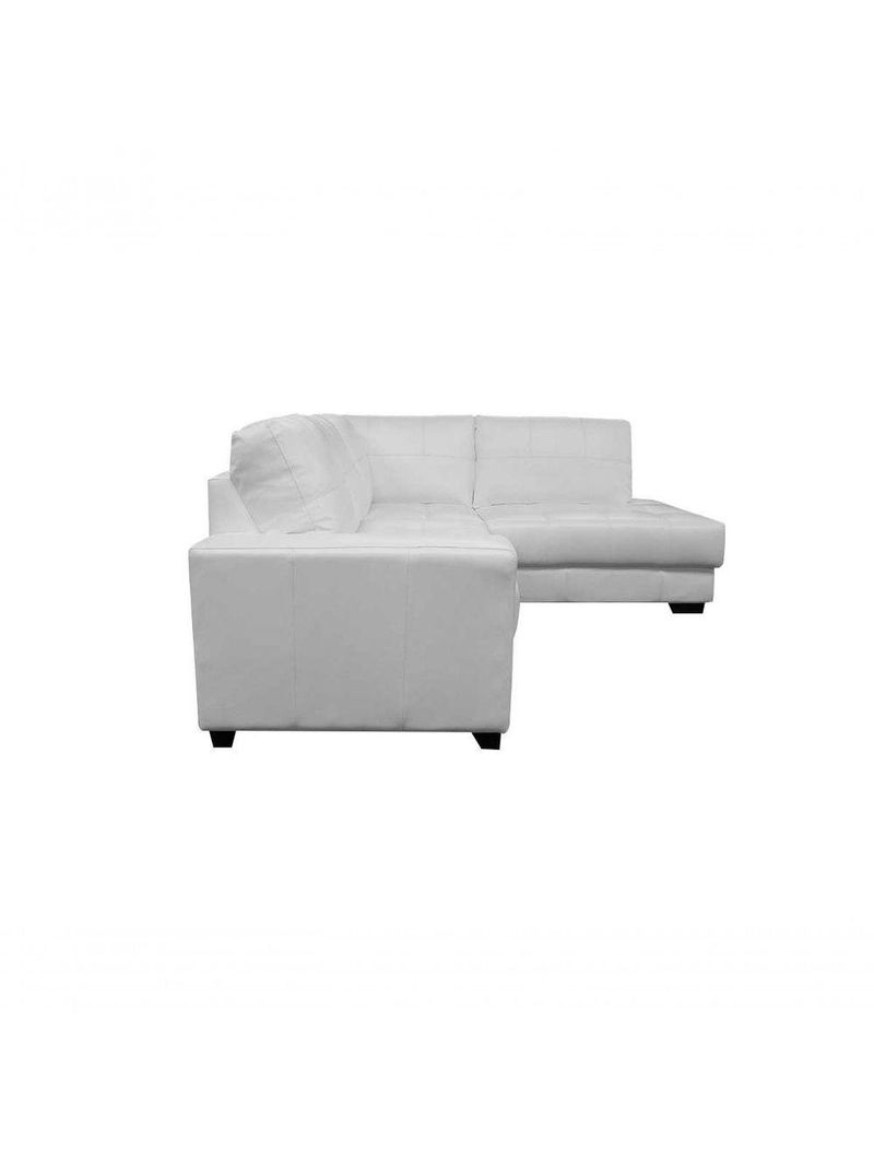 Sofá De Couro Canto Marrocos 2 Lugares Com Chaise Direita Branco Pigmentado - Mempra Design