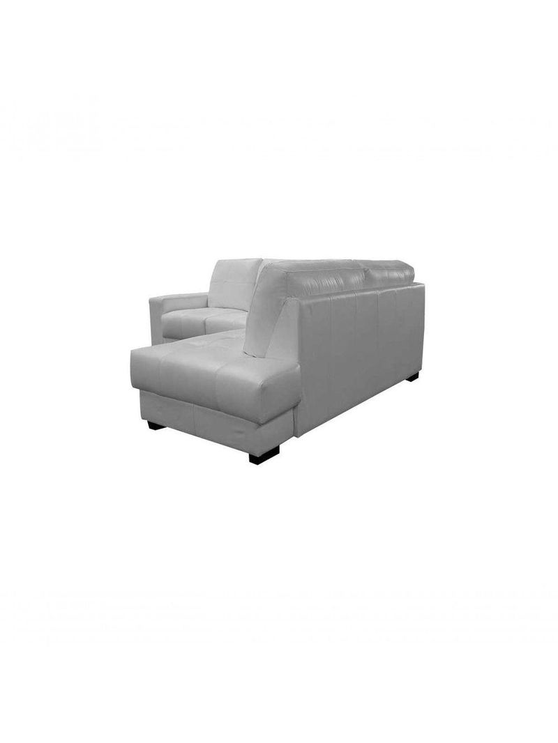 Sofá De Couro Canto Marrocos 2 Lugares Com Chaise Direita Branco Pigmentado - Mempra Design