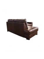 Sofá De Couro Canto Marrocos 2 Lugares Com Chaise Esquerda Marrom Bicolor - Mempra Design