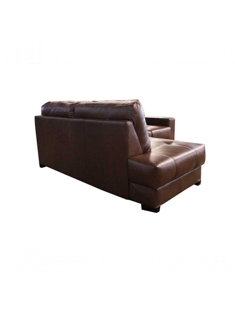 Sofá De Couro Canto Marrocos 2 Lugares Com Chaise Esquerda Marrom Bicolor - Mempra Design