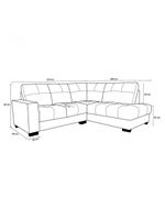 Sofá De Couro Canto Marrocos 2 Lugares Com Chaise Esquerda Marrom Bicolor - Mempra Design