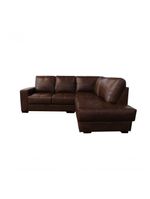 Sofá De Couro Canto Marrocos 2 Lugares Com Chaise Direita Marrom Bicolor - Mempra Design