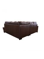 Sofá De Couro Canto Marrocos 2 Lugares Com Chaise Direita Marrom Bicolor - Mempra Design